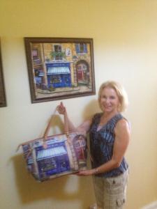 Wine Shop Painting On Up Scale Purse
